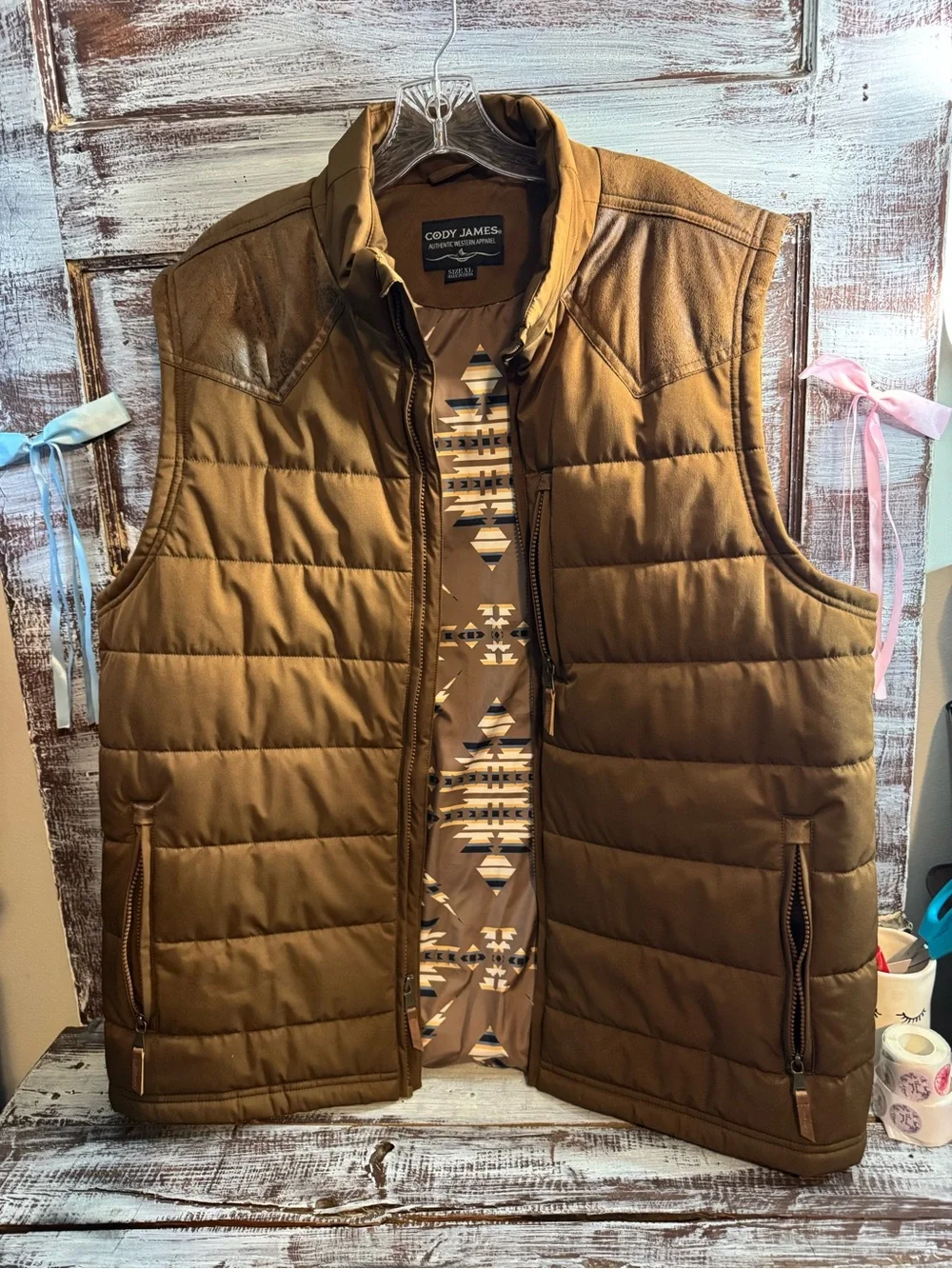 Cody James Men's Brown Quilted Puffer Vest